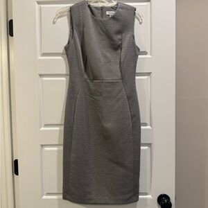 Calvin Klein Gray Sleeveless Sheath Midi Dress